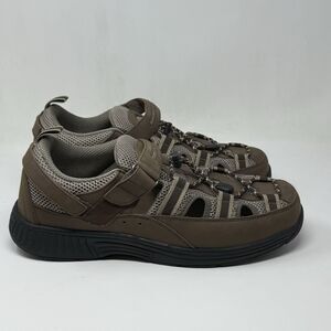 OrthoFeet 573 Clearwater Fisherman Sandals Mens 14 6E Wide Brown Ortho Comfort
